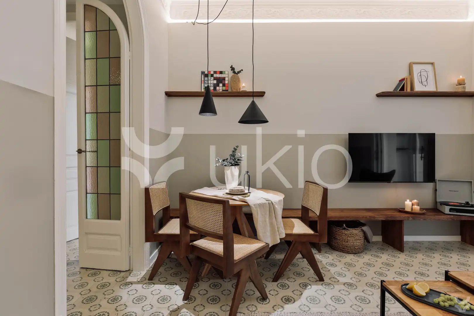 Cocina de Apartamento de alquiler en Barcelona con Aire acondicionado, Calefacción y Terraza