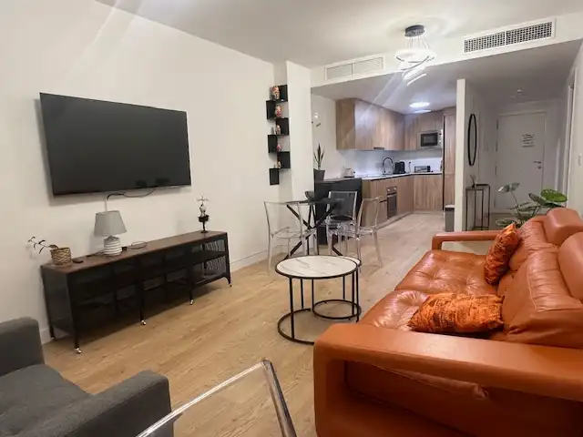 Living room of Flat for rent in Huelva  with Air Conditioner, Heating and Furnished