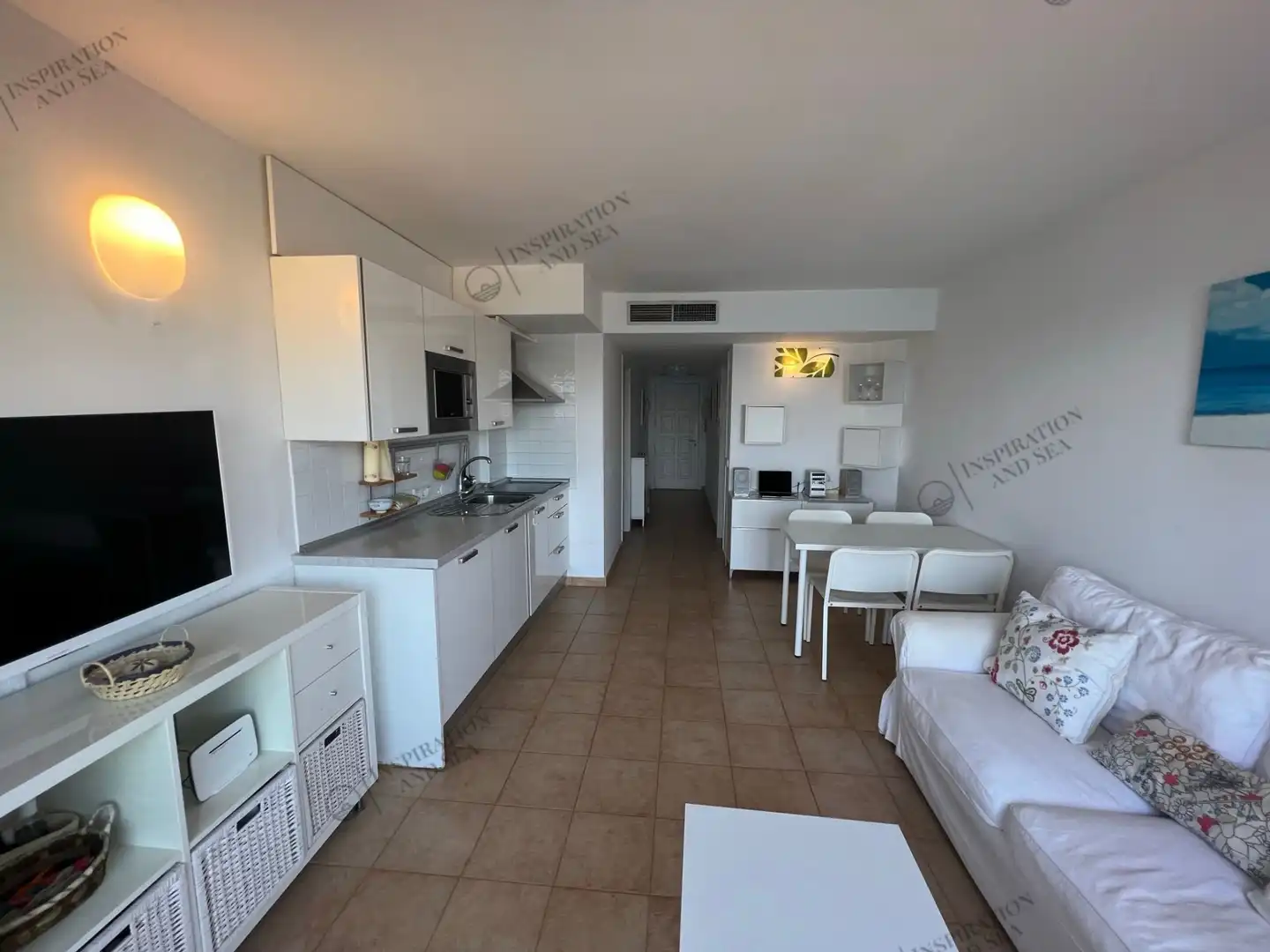 Schlafzimmer von Dachboden zur Miete in Santa Eulària des Riu mit Klimaanlage, Heizung und Terrasse