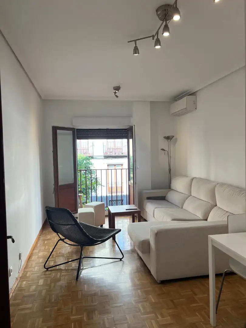 Living room of Flat for rent in Madrid  with Air Conditioner, Heating and Parquet flooring