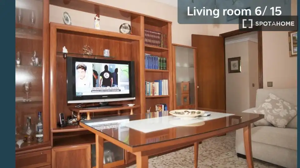 Living room of Flat for share in Sevilla  with Air Conditioner, Terrace and Furnished