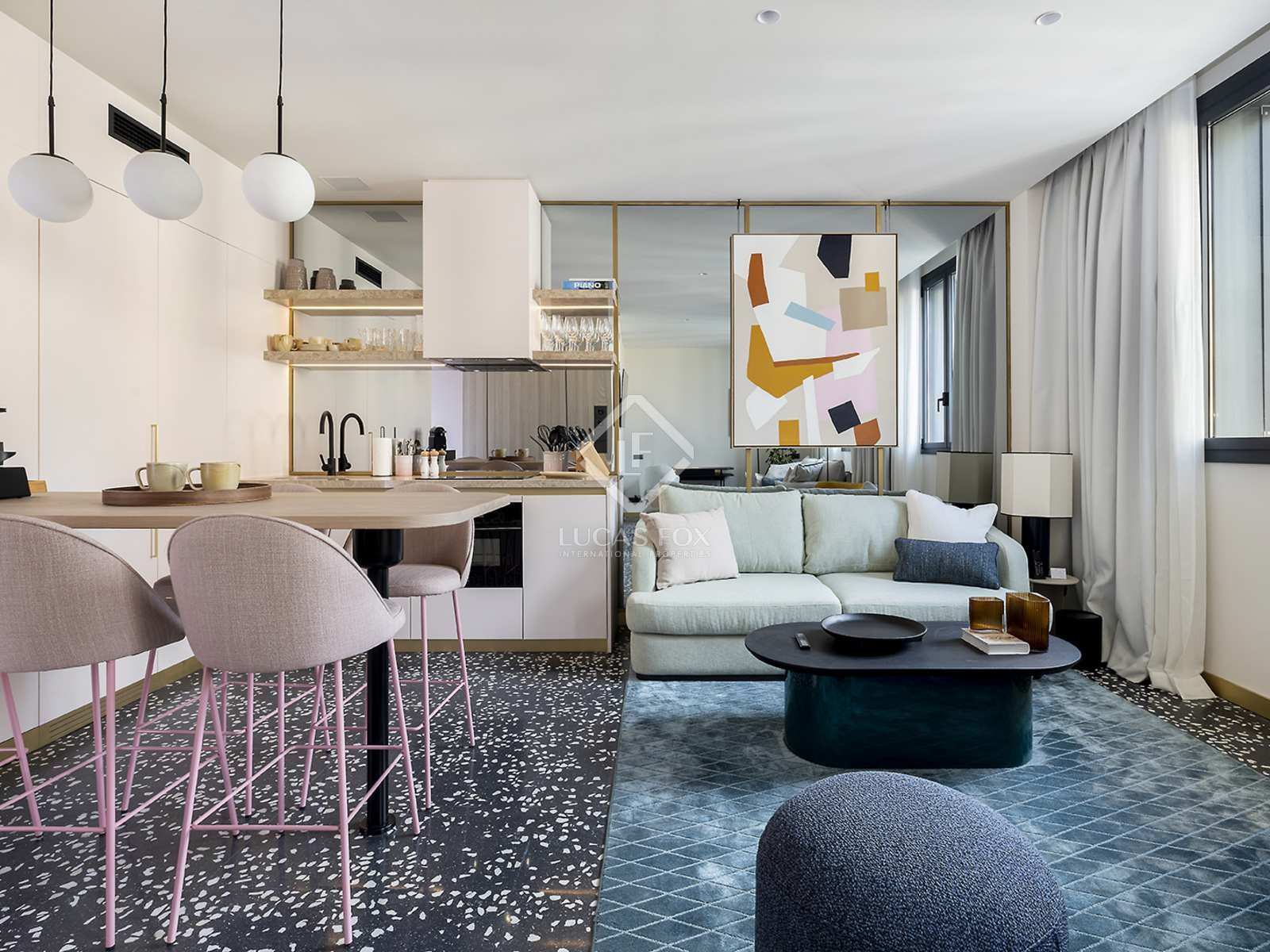 Living room of Flat to rent in  Barcelona Capital  with Air Conditioner, Heating and Parquet flooring