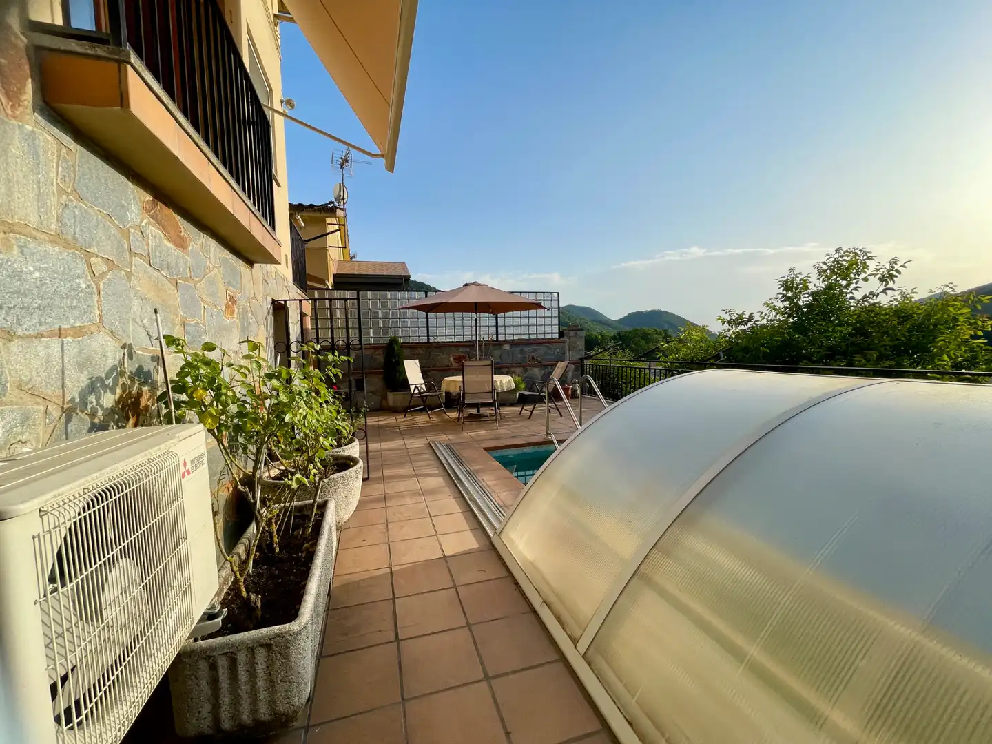 Terraza de Casa o chalet en venta en Sant Pau de Segúries con Aire acondicionado, Jardín privado y Terraza