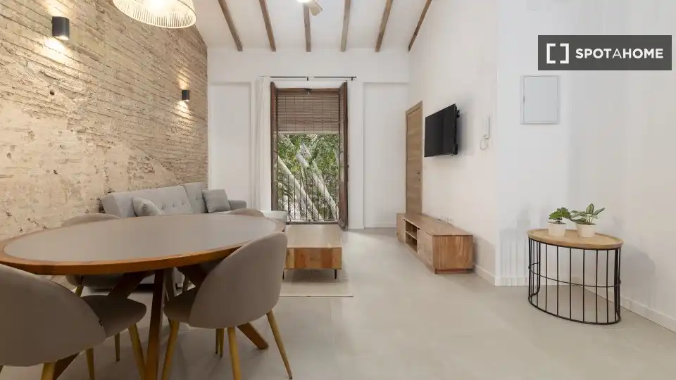 Sala d'estar de Pis de lloguer en Valencia amb Aire condicionat, Calefacció i Moblat