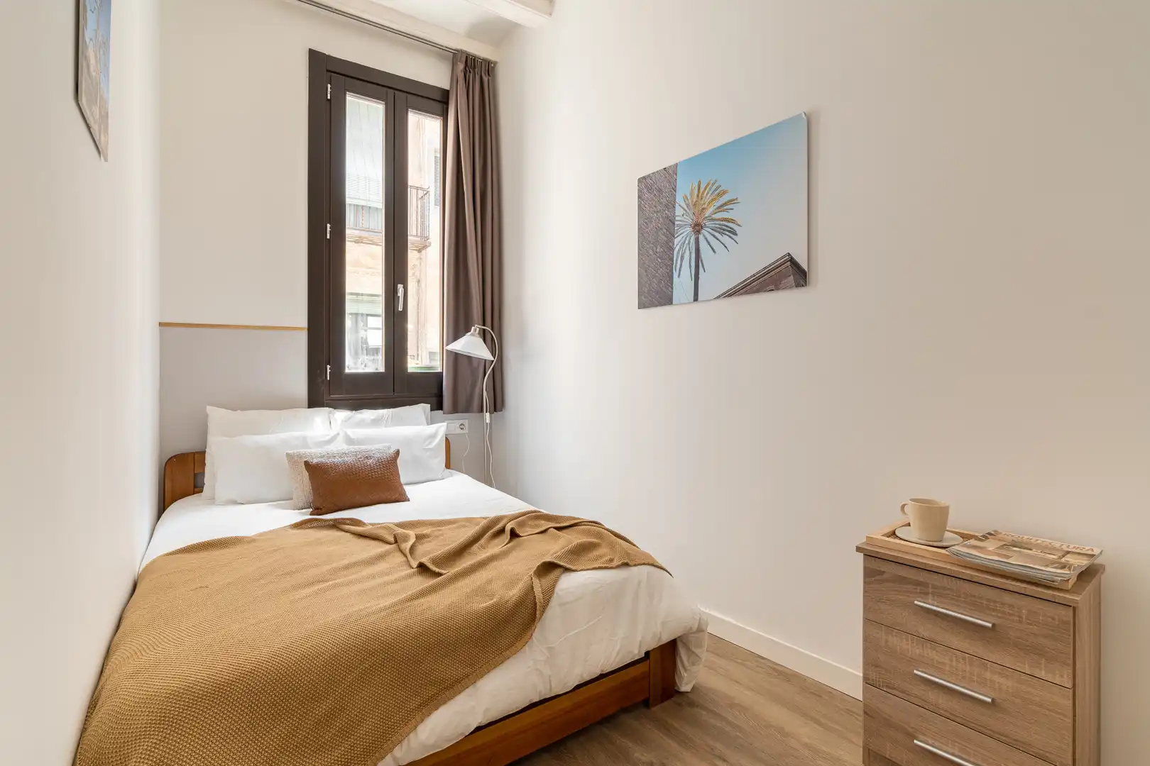 Schlafzimmer von Wohnungen zur untervermieten in Barcelona mit Klimaanlage, Heizung und Parkett