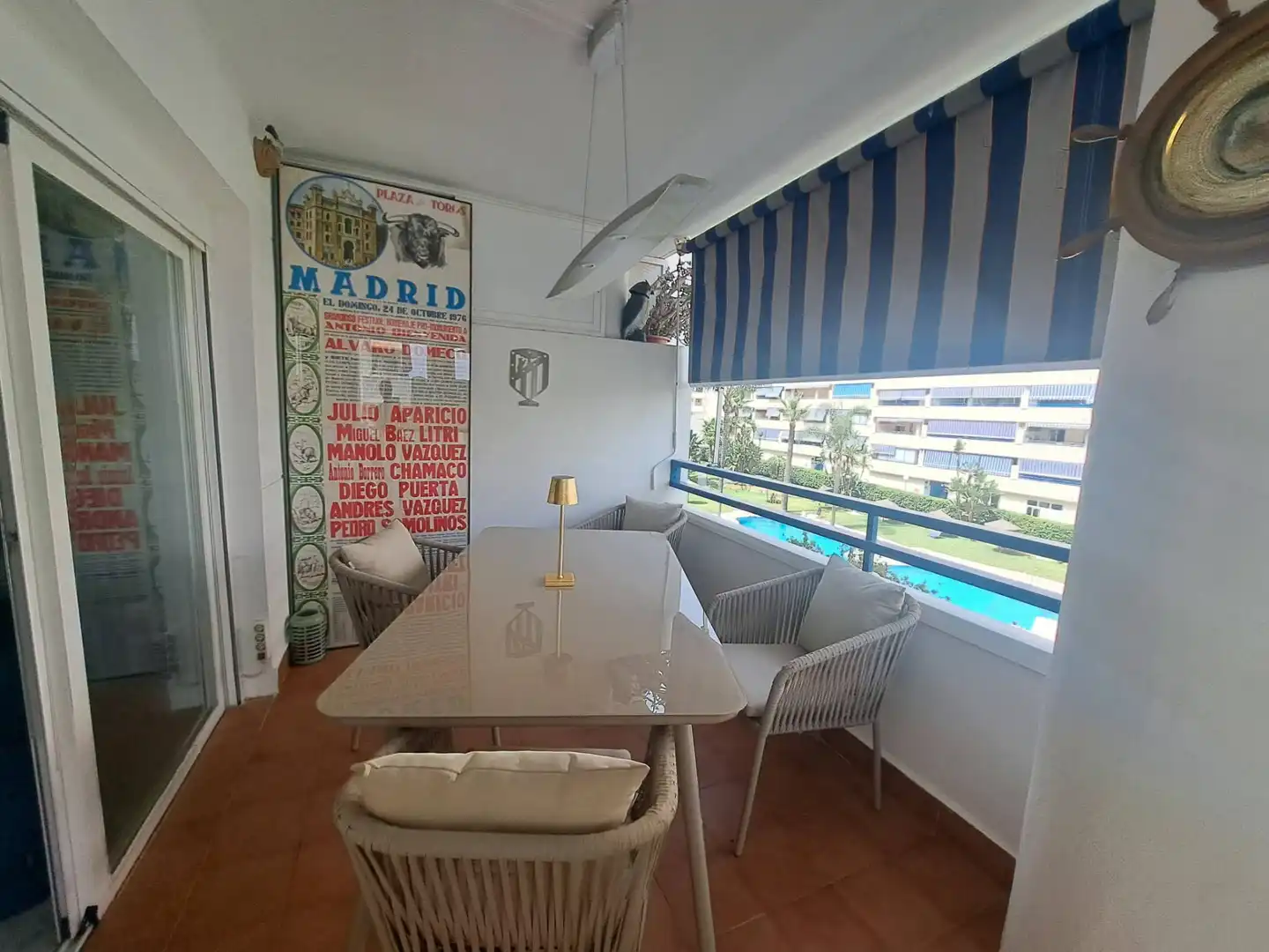 Terrasse von Wohnung zur Miete in Marbella mit Heizung, Möbliert und Ofen