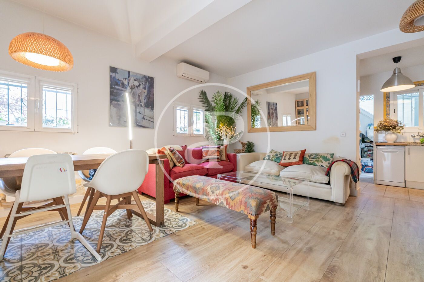 Living room of Single-family semi-detached for sale in  Madrid Capital  with Air Conditioner, Heating and Terrace