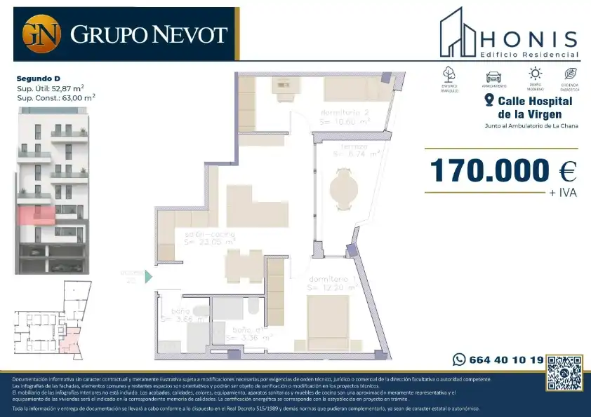 Piso en venta en Calle Hospital de la Virgen, 9, Angustias - Chana - Encina