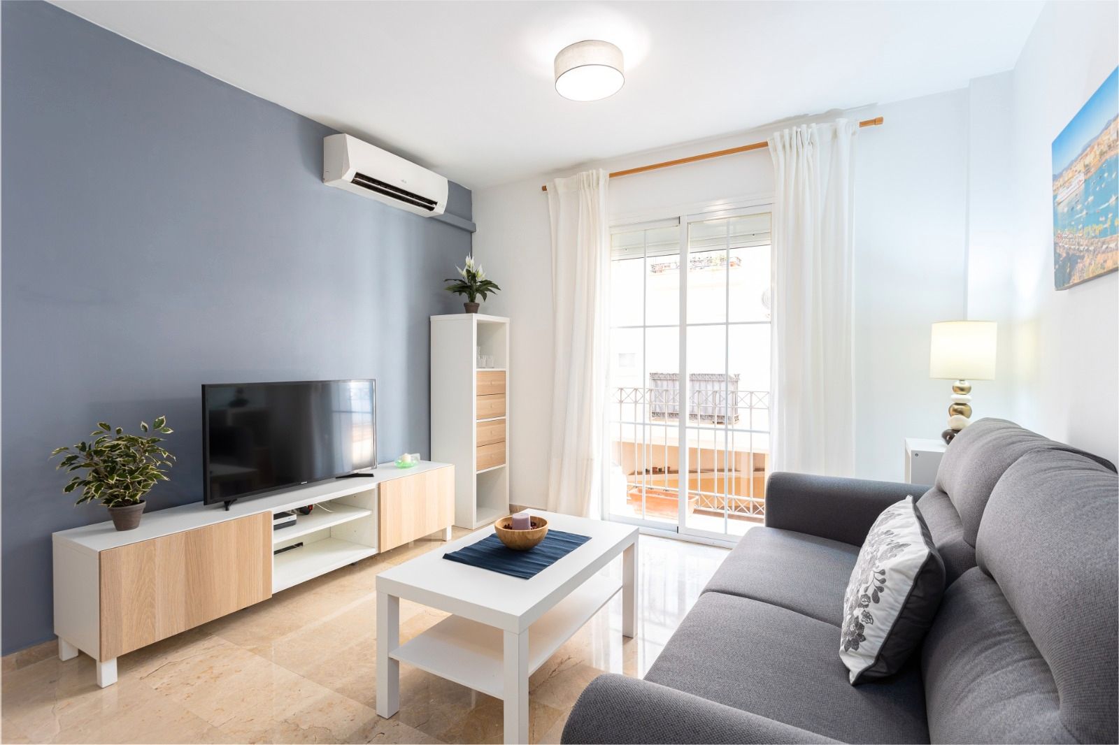 Living room of Flat for rent in Málaga Capital  with Air Conditioner and Furnished