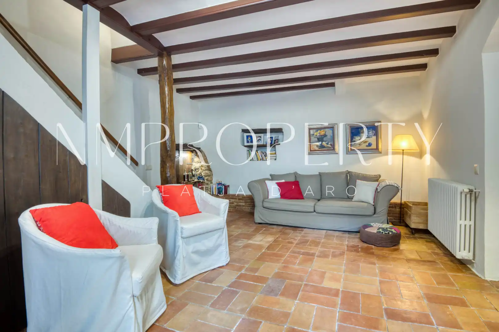 Sala de estar de Finca rústica de alquiler en Castell d'Aro, Platja d'Aro i s'Agaró con Jardín privado, Terraza y Amueblado