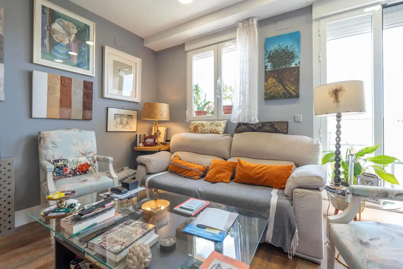 Wohnzimmer von Maisonette zum Verkauf in Madrid mit Terrasse