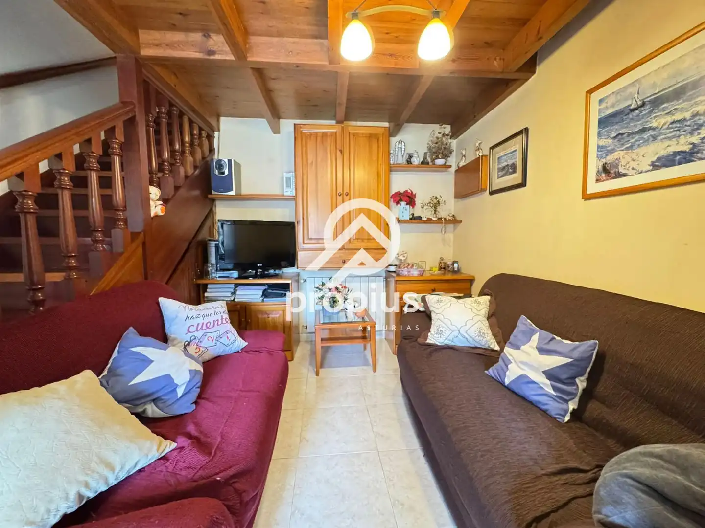 Wohnzimmer von Maisonette zum Verkauf in Llanes mit Heizung und Möbliert