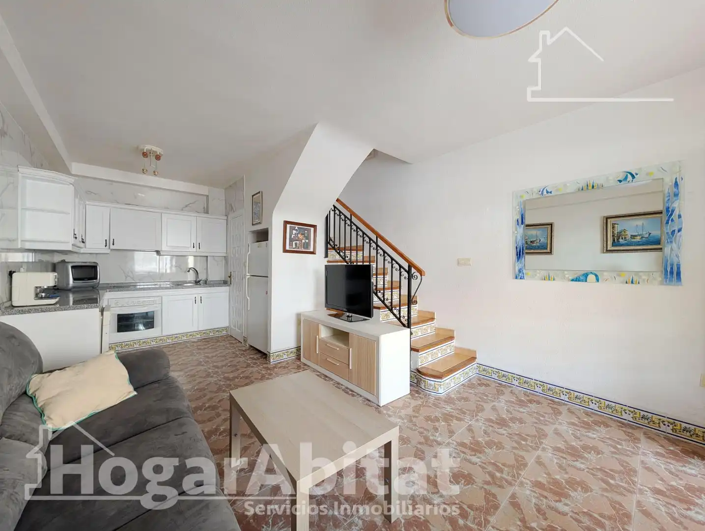 Sala d'estar de Casa o xalet en venda en Santa Pola amb Aire condicionat, Terrassa i Moblat