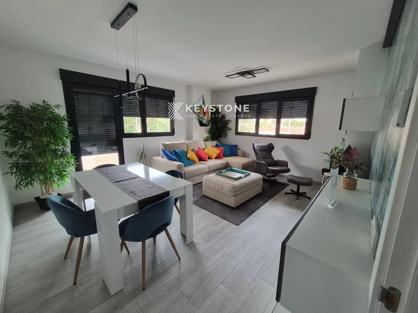 Wohnzimmer von Wohnung zur Miete in Alicante / Alacant mit Klimaanlage, Heizung und Terrasse