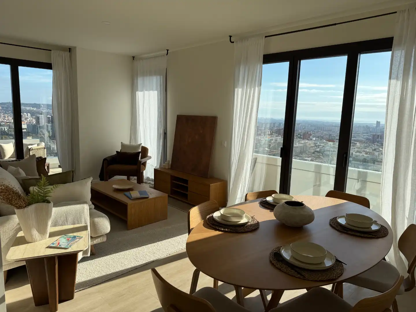 Wohnzimmer von Wohnung zur Miete in Esplugues de Llobregat mit Klimaanlage, Heizung und Terrasse