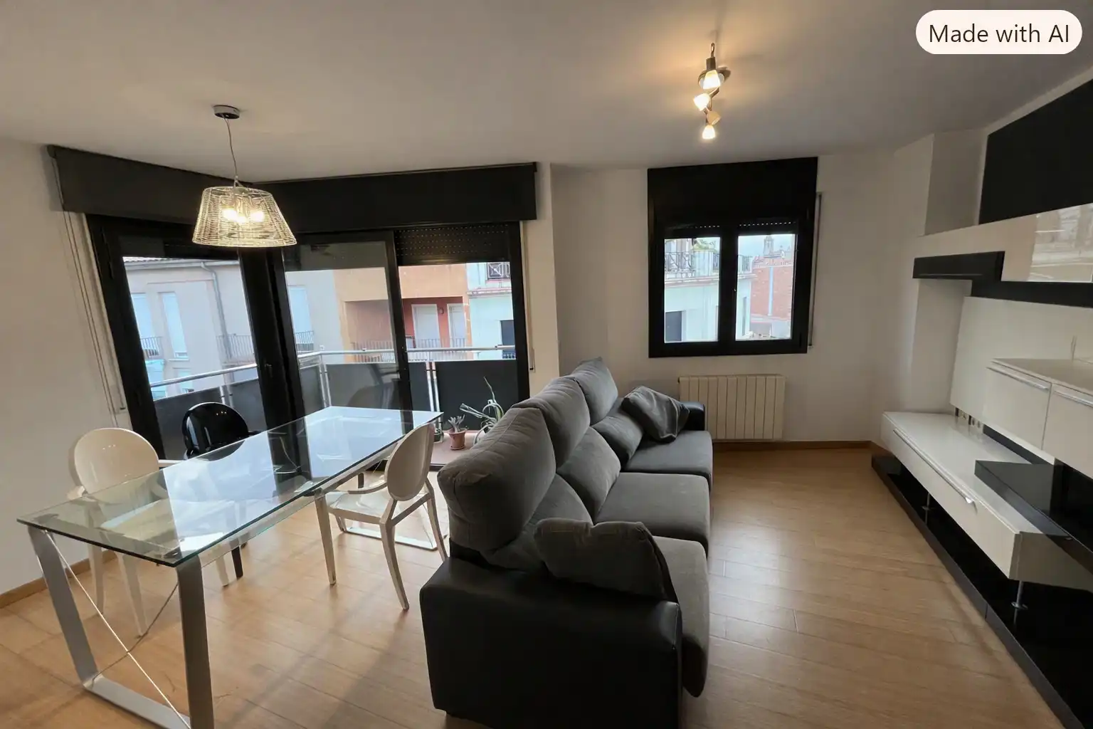 Sala de estar de Piso en venta en Cassà de la Selva con Aire acondicionado, Calefacción y Parquet