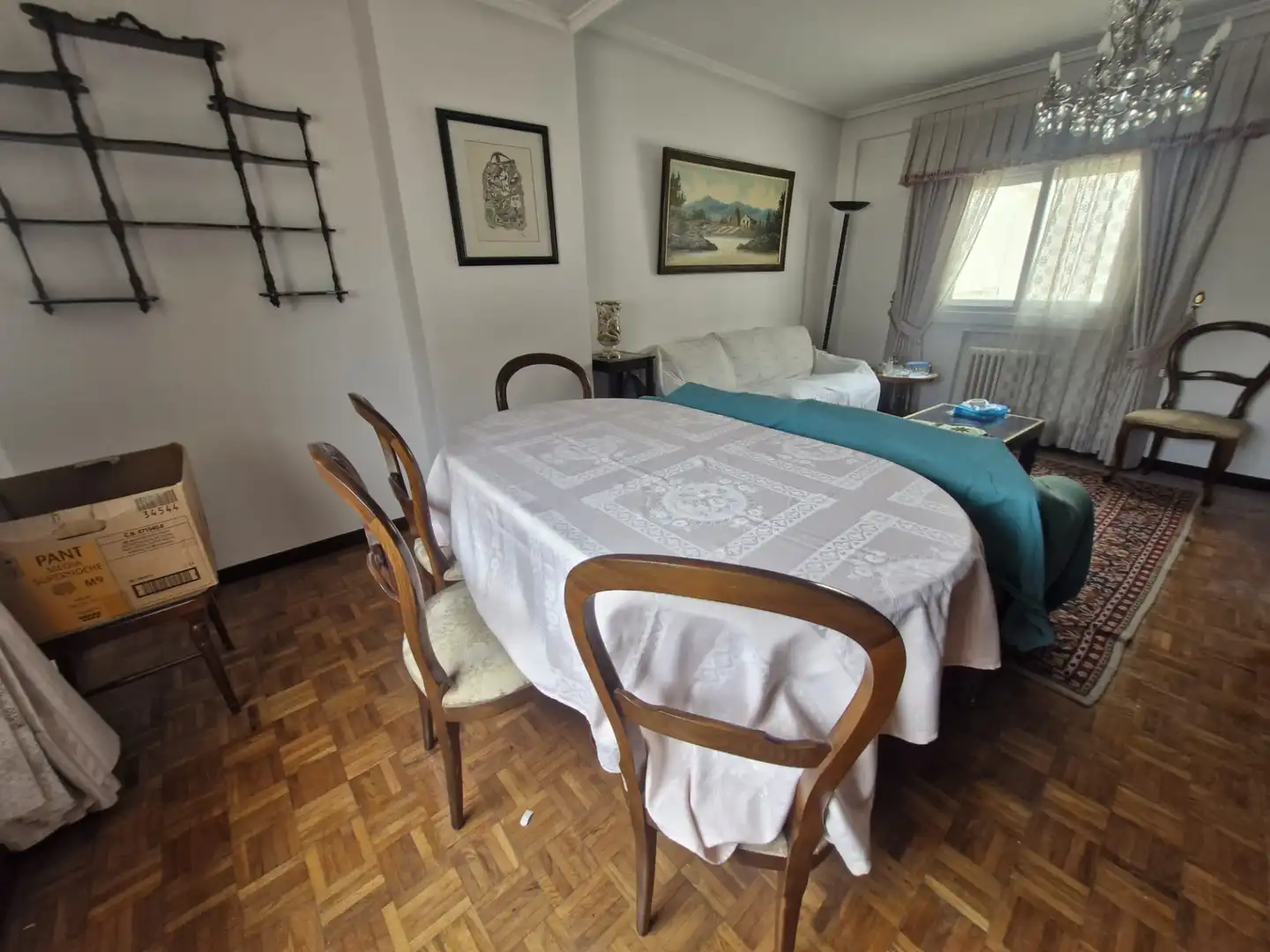 Dining room of Flat for sale in Ourense Capital   with Heating, Parquet flooring and Terrace