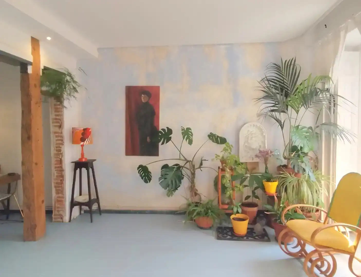Sala d'estar de Loft de lloguer en  Madrid Capital amb Balcó