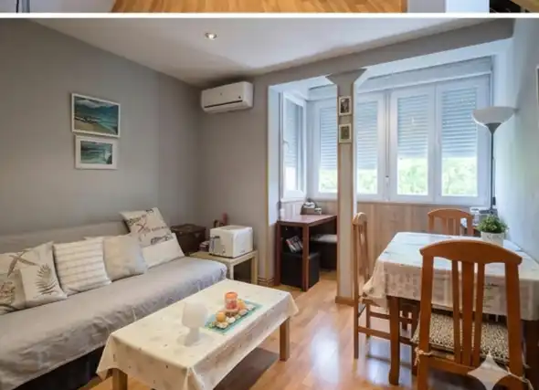 Living room of Flat for sale in  Madrid Capital  with Air Conditioner, Furnished and Oven