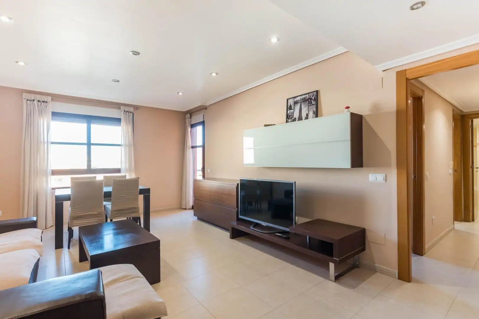 Living room of Flat for rent in Murcia  with Air Conditioner, Furnished and Balcony