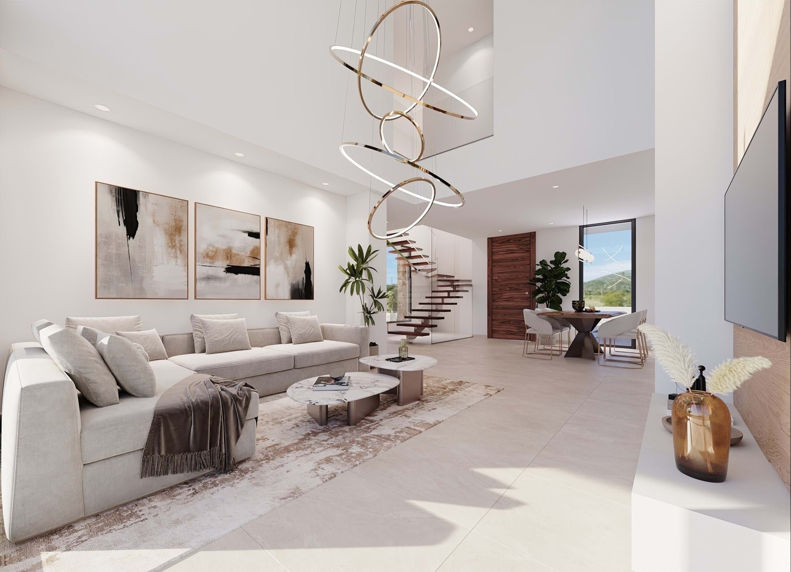 Sala d'estar de Casa o xalet en venda en Finestrat amb Terrassa i Balcó