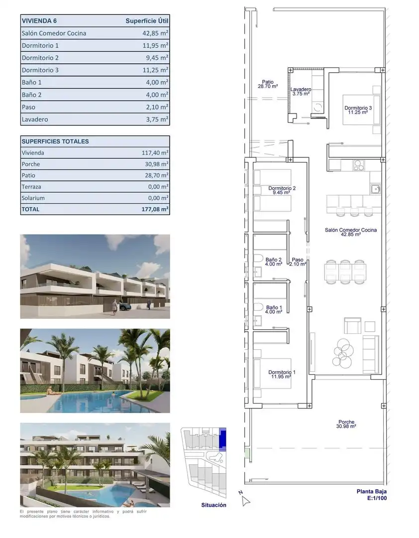 Planta baja en venta en Pilar de la Horadada con Jardín privado, Terraza y Piscina comunitaria
