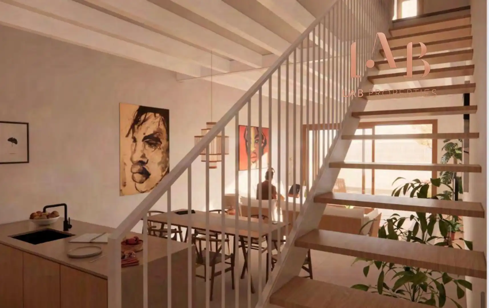 Dining room of Detached homes for sale in Ses Salines  with Air Conditioner, Private garden and Swimming Pool