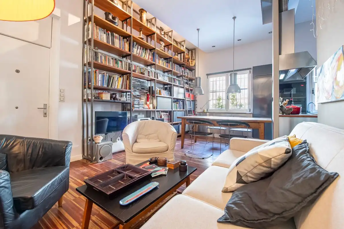 Wohnzimmer von Loft zum Verkauf in Madrid mit Heizung, Privatgarten und Möbliert