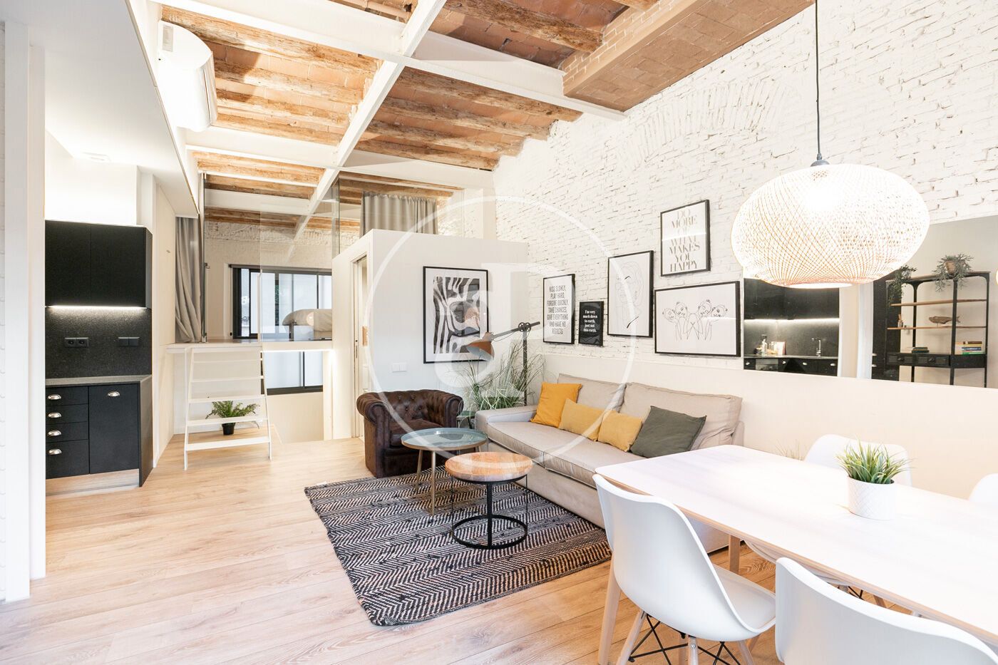 Living room of Flat to rent in  Barcelona Capital  with Air Conditioner, Heating and Private garden