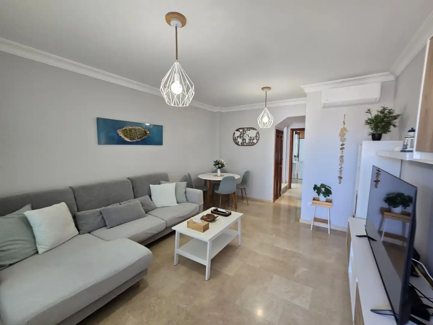 Sala de estar de Dúplex de alquiler en Mogán con Aire acondicionado, Terraza y Amueblado