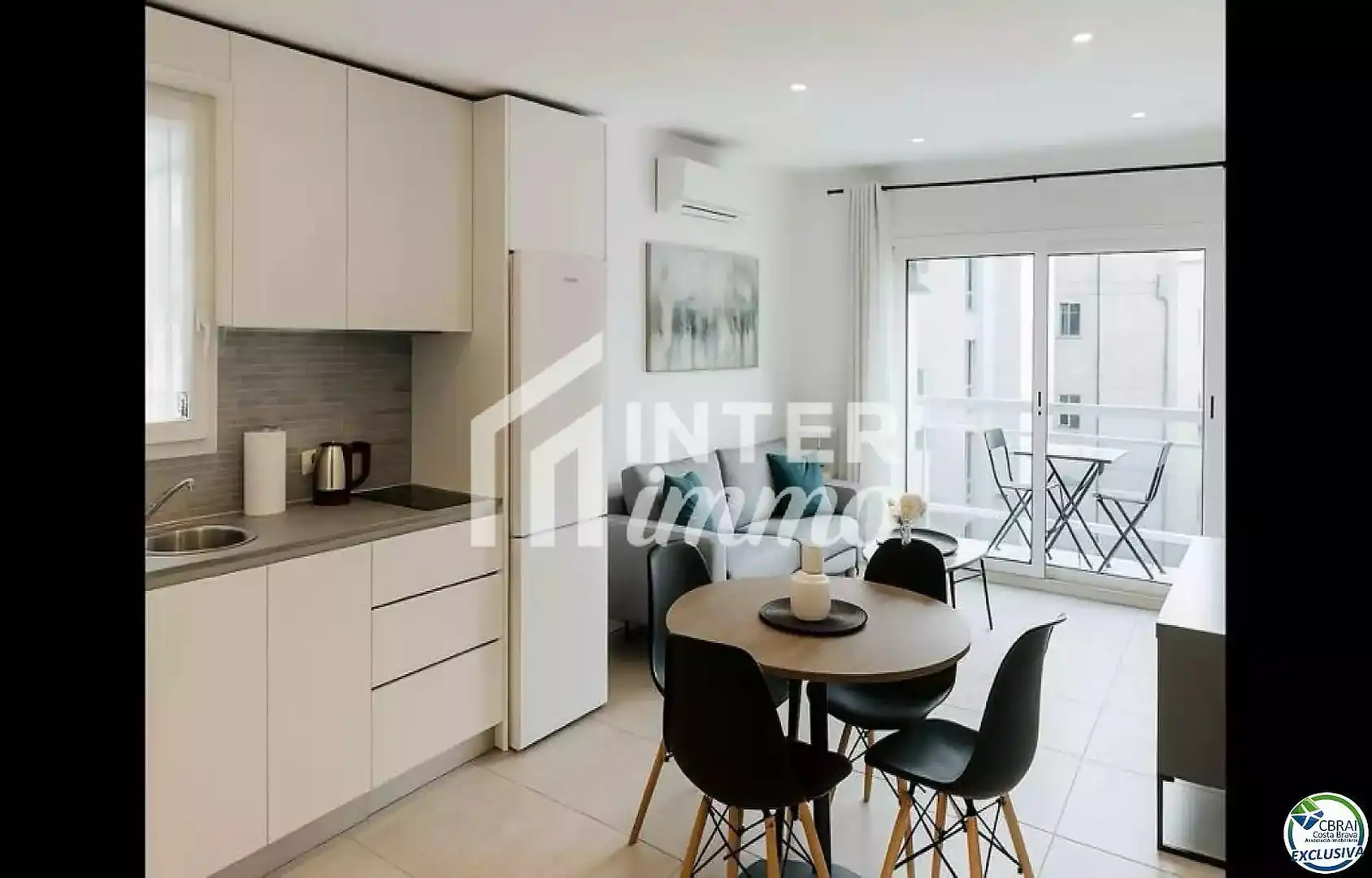 Living room of Flat for sale in Roses  with Air Conditioner, Terrace and Furnished