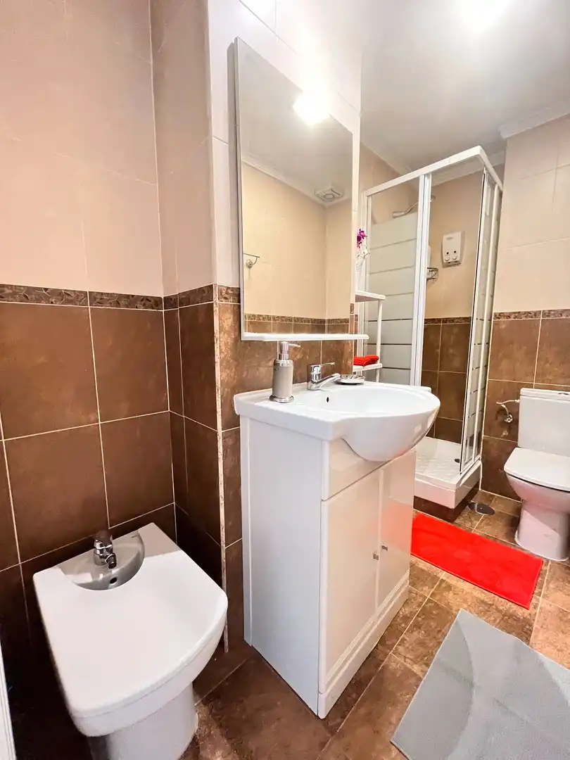 Baño de Piso de alquiler en Madrid con Aire acondicionado, Terraza y Amueblado