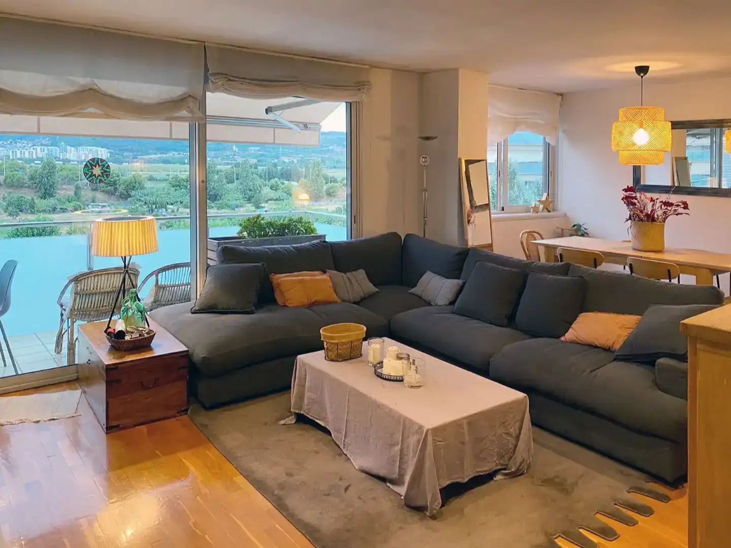 Living room of Attic for sale in Sant Joan Despí  with Air Conditioner, Swimming Pool and Balcony