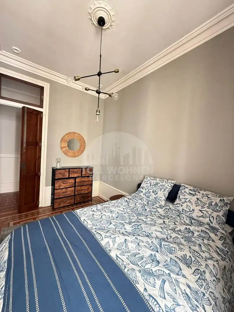 Schlafzimmer von Wohnung zur Miete in Barcelona mit Klimaanlage, Heizung und Terrasse