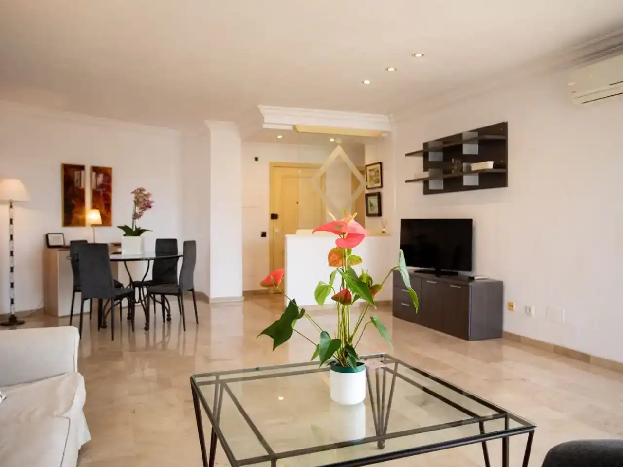 Wohnzimmer von Wohnung zur Miete in  Palma de Mallorca mit Klimaanlage und Schwimmbad