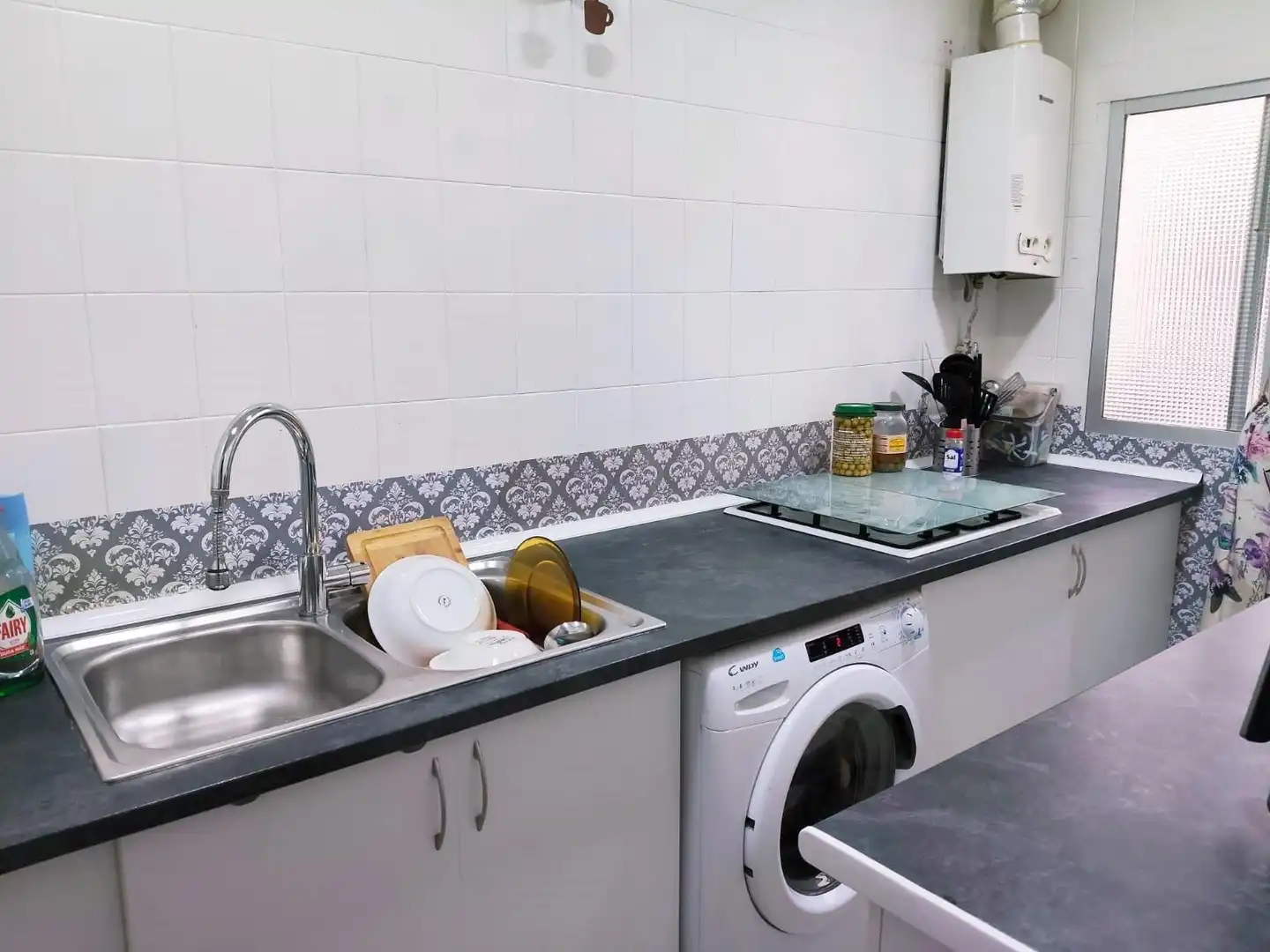 Kitchen of Flat for sale in Málaga  with Air Conditioner, Terrace and Furnished