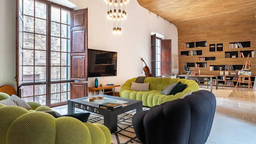 Sala de estar de Apartamento en venta en  Palma de Mallorca con Aire acondicionado, Terraza y Piscina comunitaria