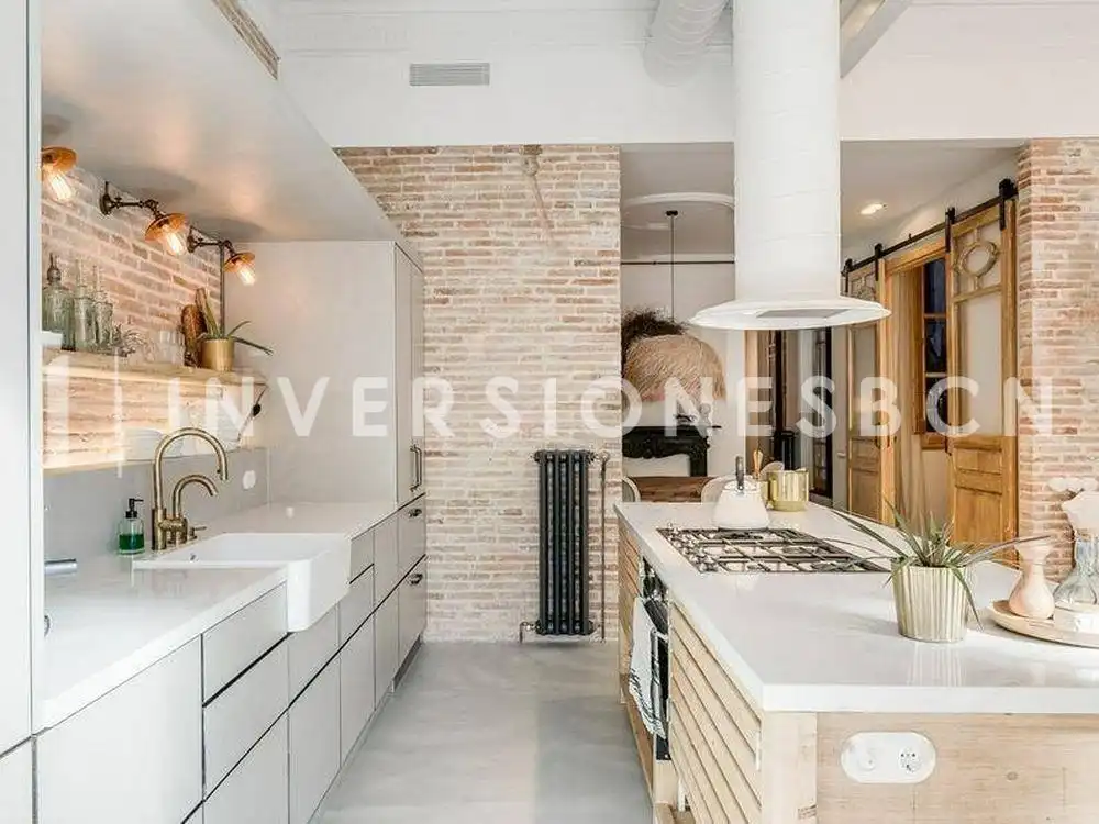 Cocina de Piso de alquiler en Barcelona con Aire acondicionado, Calefacción y Terraza