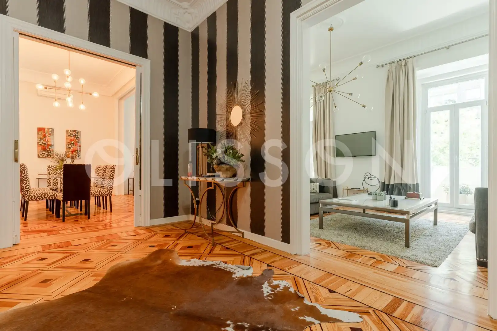 Wohnzimmer von Wohnung zur Miete in Madrid mit Klimaanlage, Heizung und Möbliert