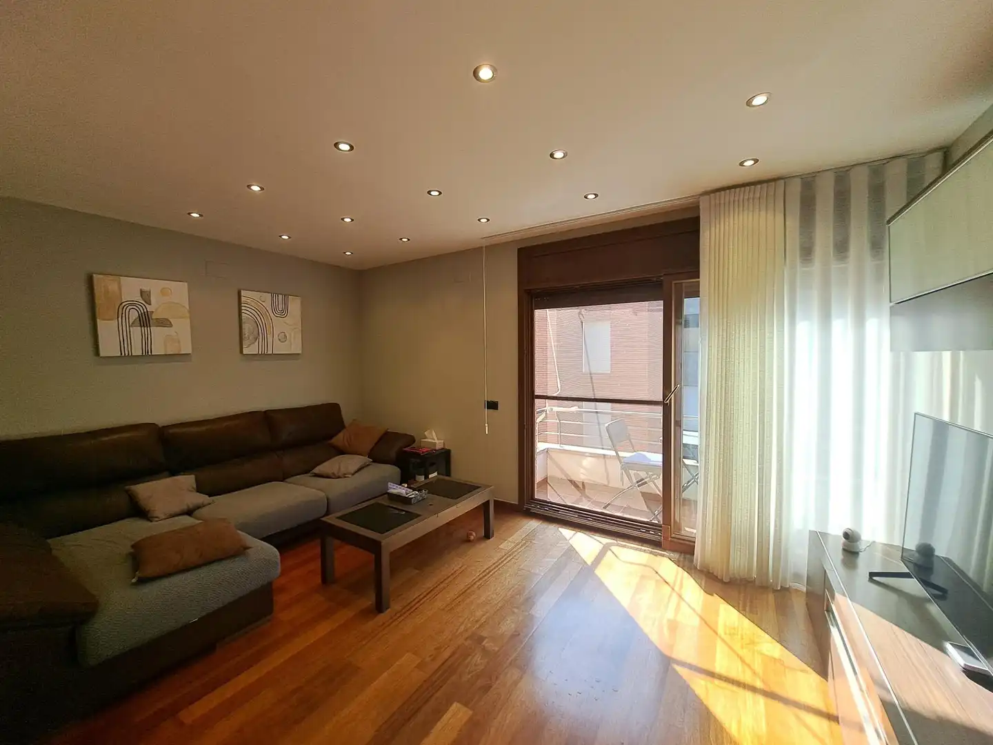 Sala d'estar de Casa adosada en venda en Mollerussa amb Calefacció, Parquet i Terrassa