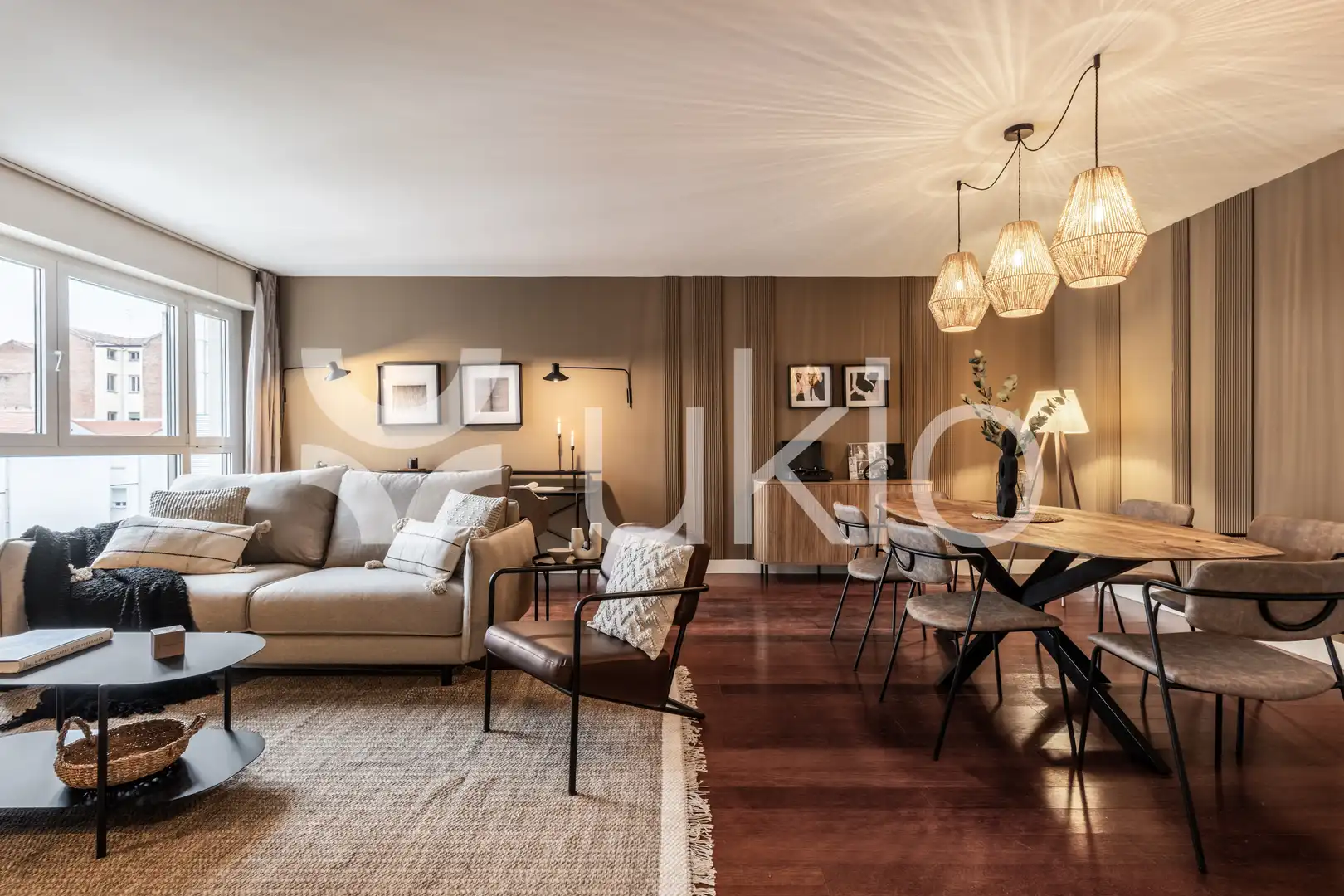 Sala de estar de Apartamento de alquiler en Madrid con Aire acondicionado, Calefacción y Parquet