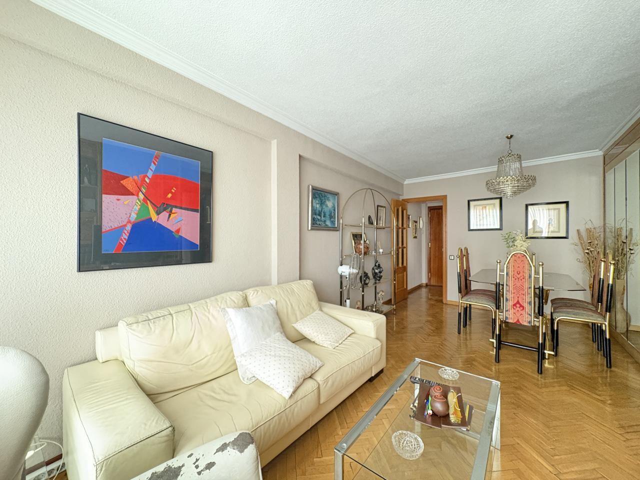 Living room of Flat to rent in Alcorcón  with Heating, Parquet flooring and Terrace