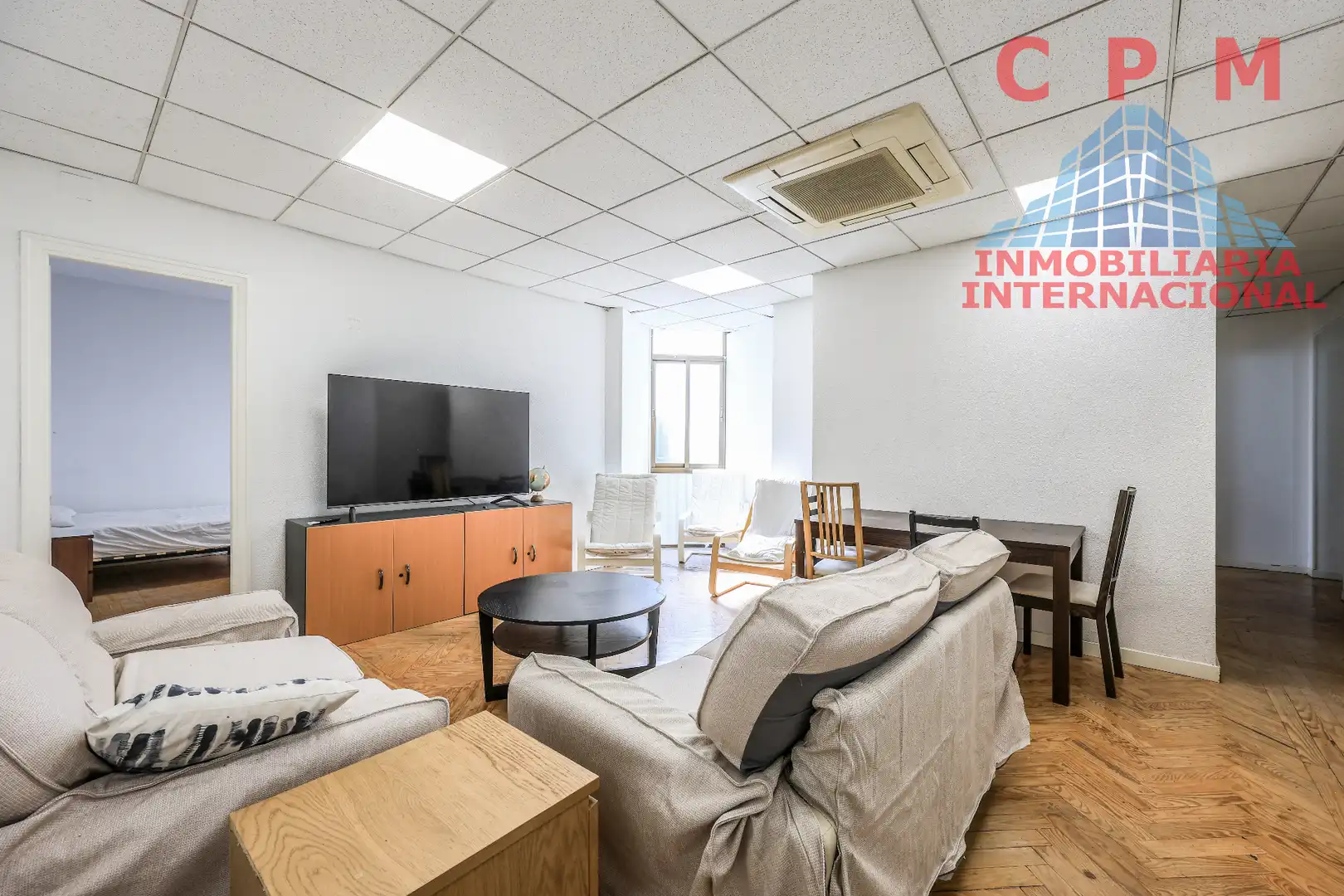 Wohnzimmer von Wohnung zur Miete in Madrid mit Klimaanlage, Heizung und Parkett