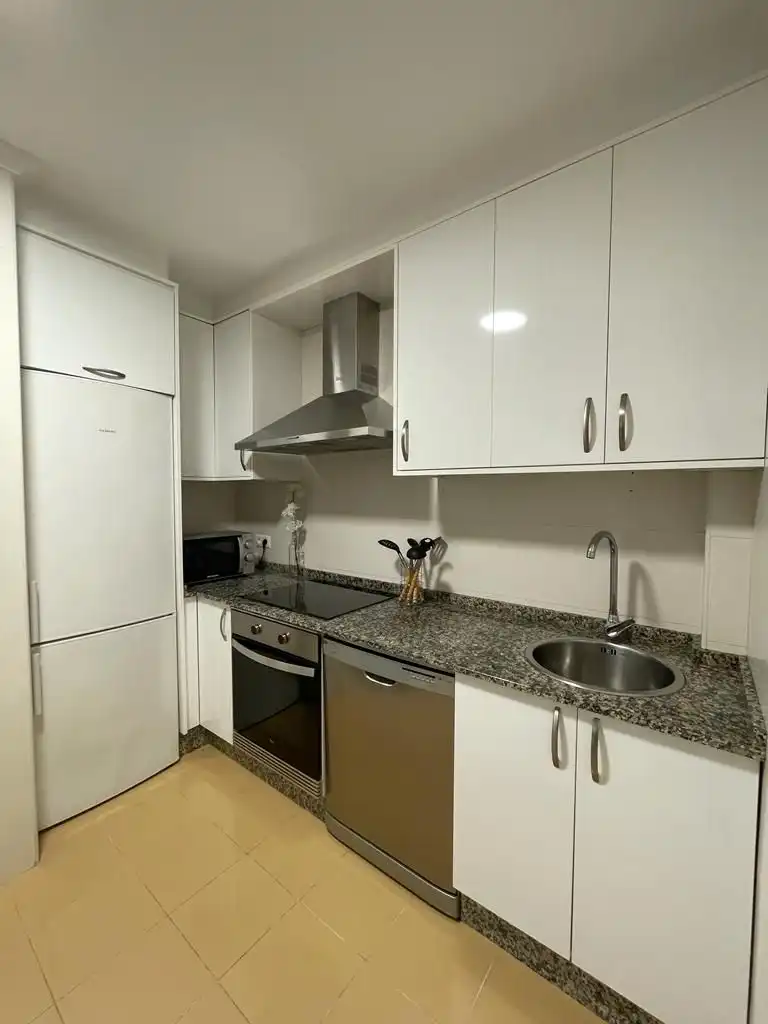 Cuina de Pis de lloguer en Cambados amb Parquet, Moblat i Forn