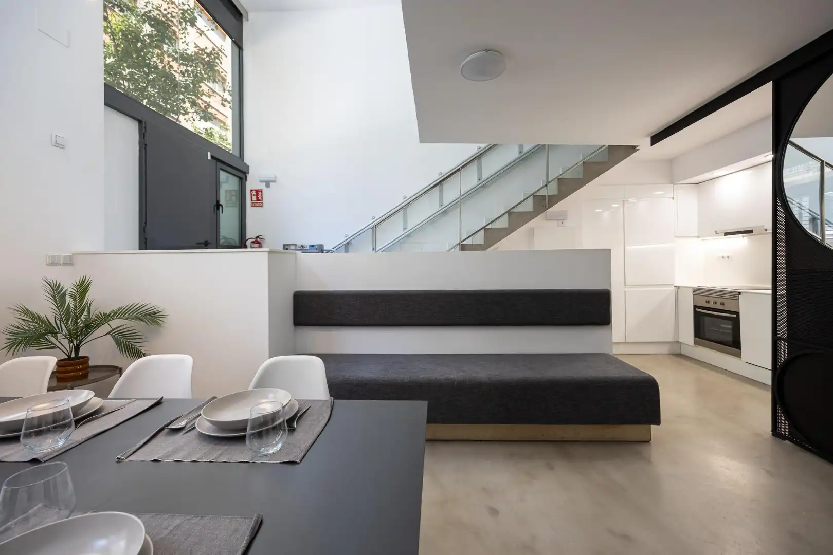 Sala d'estar de Pis per a compartir en Barcelona amb Aire condicionat, Calefacció i Moblat