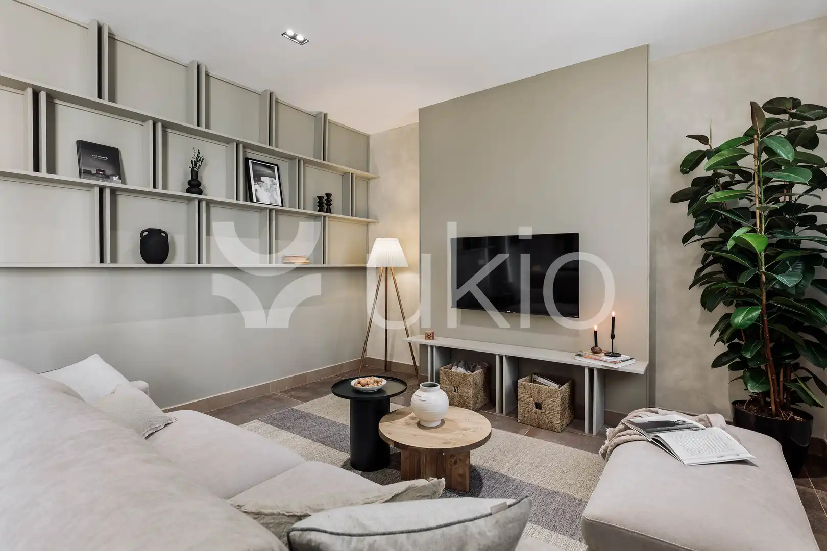 Sala de estar de Apartamento de alquiler en Barcelona con Aire acondicionado, Calefacción y Amueblado