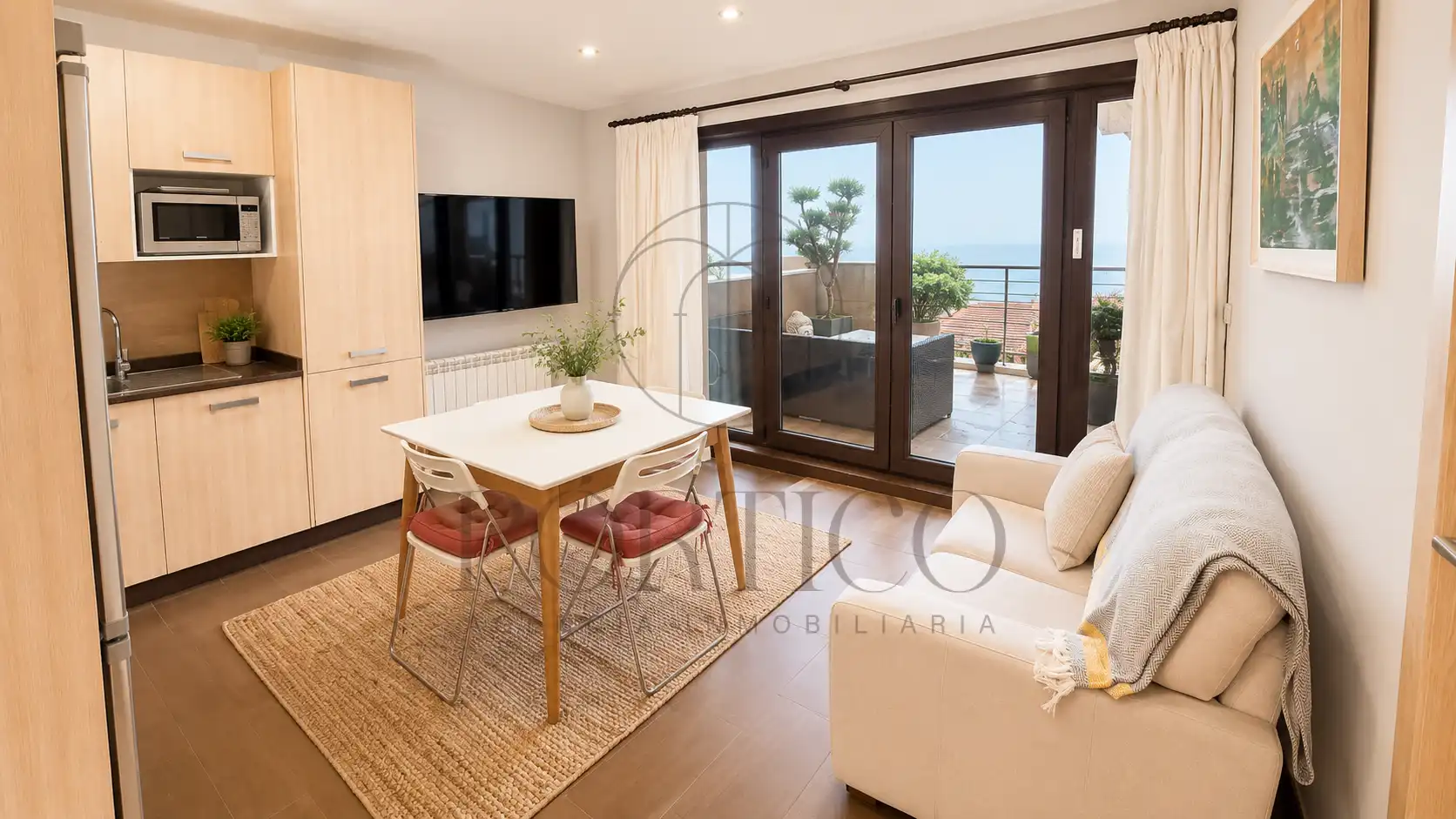 Terraza de Ático de alquiler en A Guarda   con Calefacción, Terraza y Amueblado