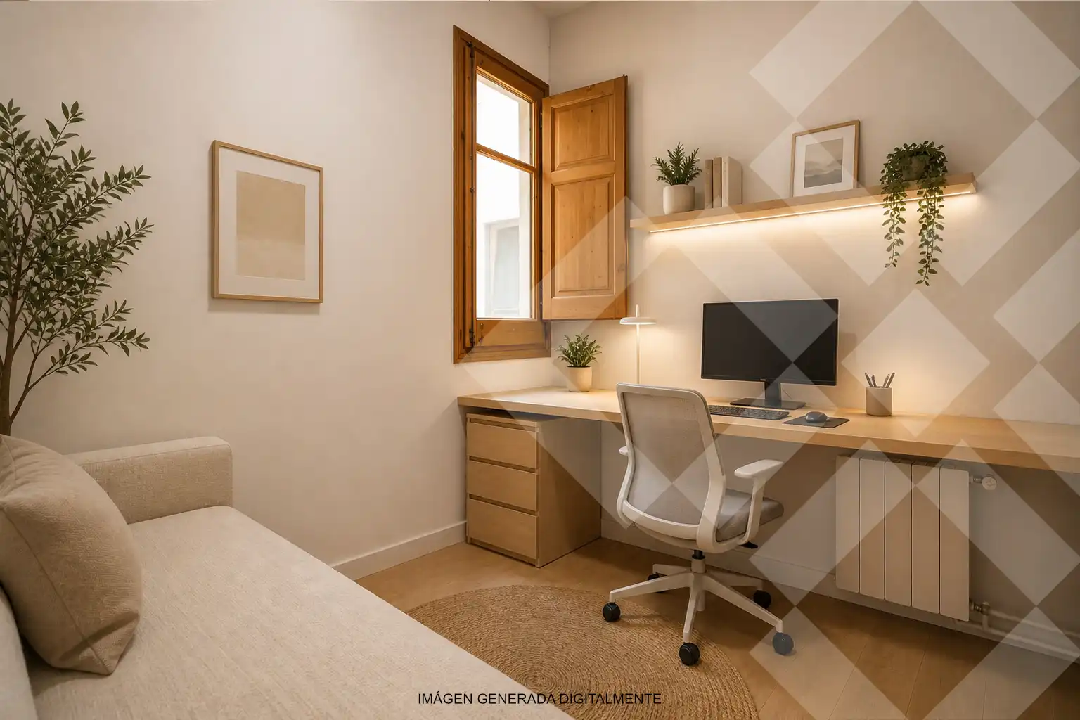 Schlafzimmer von Wohnung zum Verkauf in Barcelona mit Heizung, Ofen und Balkon