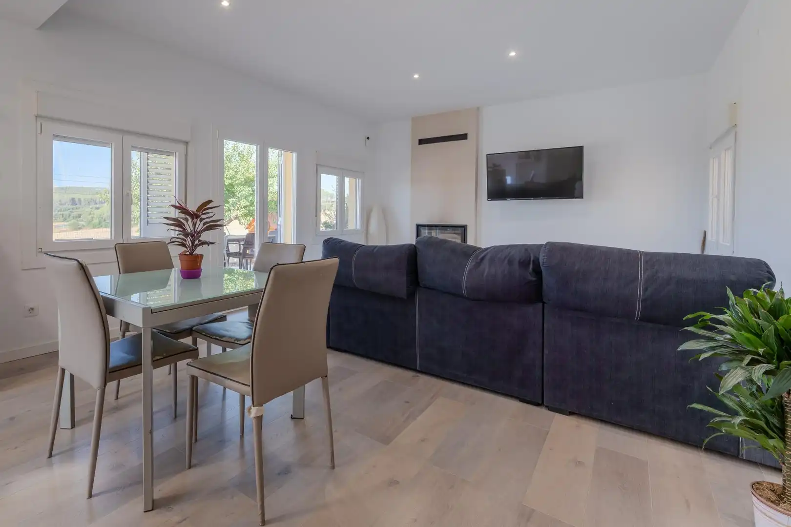 Sala de estar de Casa o chalet en venta en Bàscara con Aire acondicionado, Jardín privado y Parquet