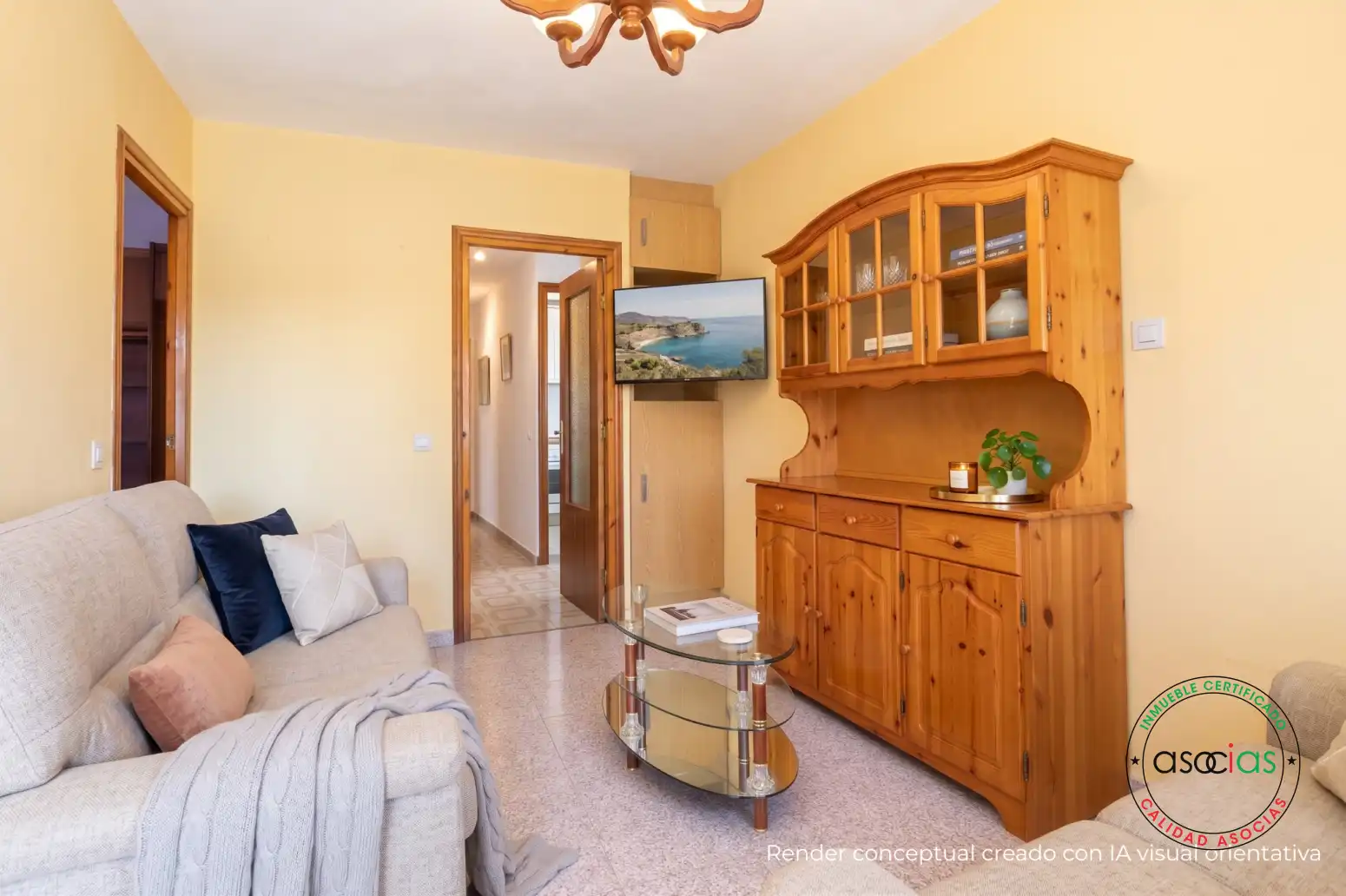 Wohnzimmer von Einfamilien-Reihenhaus zum Verkauf in Proaza mit Heizung und Abstellraum